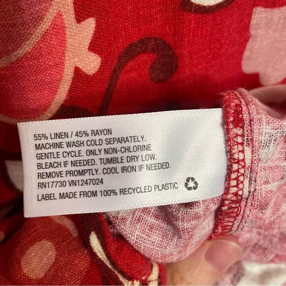 Rhode x Target Midi Dress Red Zinnia Print Boho Bell Sleeve Ruffle Casual Size 8 - Picture 3 of 12